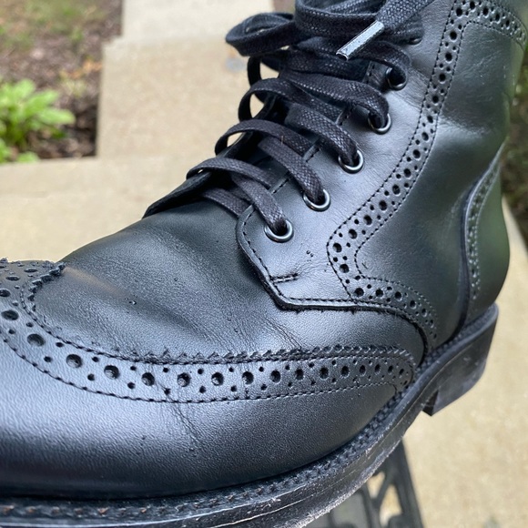 Gently used Thursday black wingtip boots size 10 main image 4